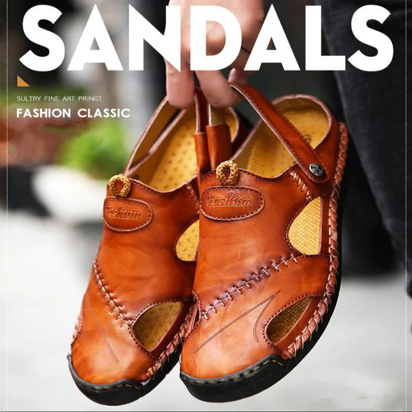 Levi™ - Orthopaedic men's leather sandals