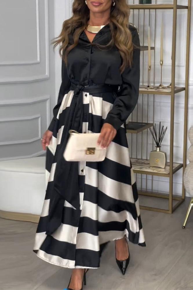 Emma | Elegant Striped Dress