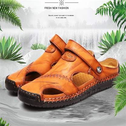 Levi™ - Orthopaedic men's leather sandals