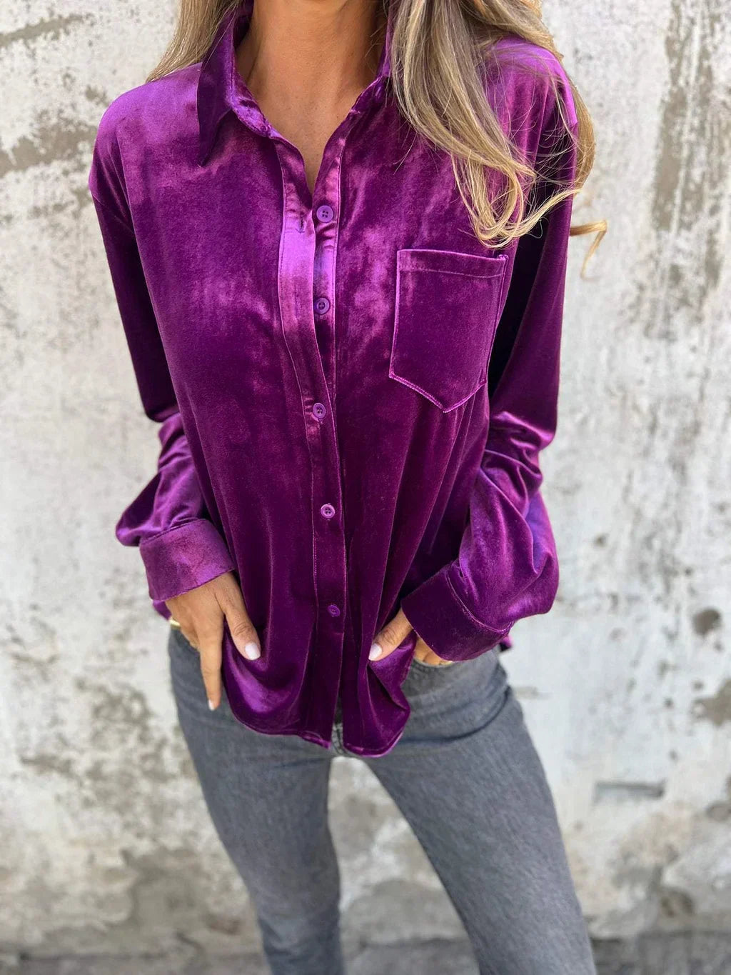 Marianne | Velvet blouse