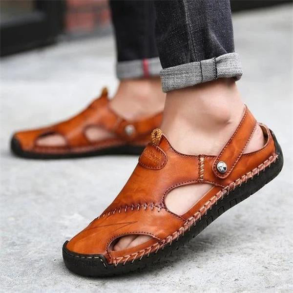 Levi™ - Orthopaedic men's leather sandals