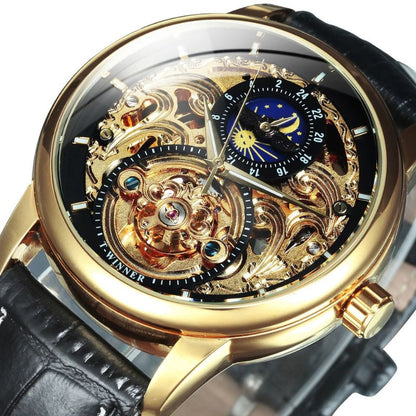 Moon Phase Skeleton Automatic Watch