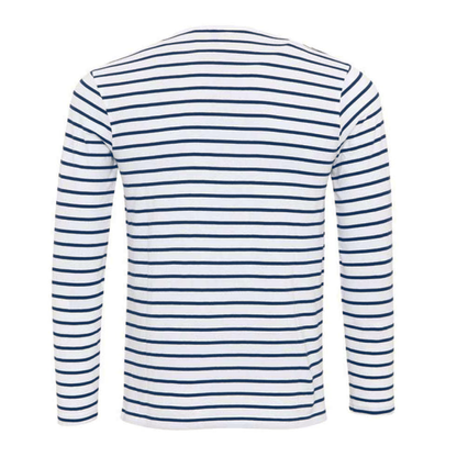 Men's Striped Henley Collar Long Sleeve Casual T-shirt 00046965Z