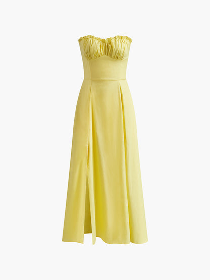 Elandra - Lemon Corset Fit Midi Dress