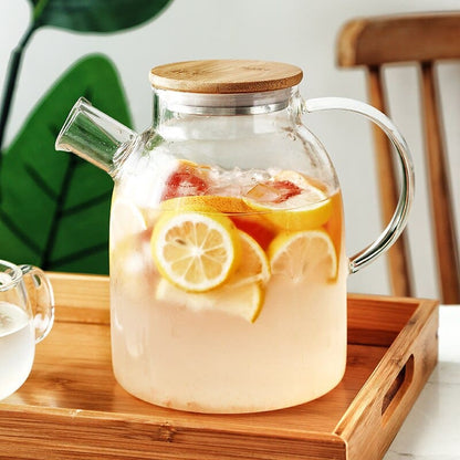 Borosilicate Glass Kettle with Bamboo Lid