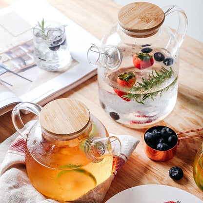 Borosilicate Glass Kettle with Bamboo Lid