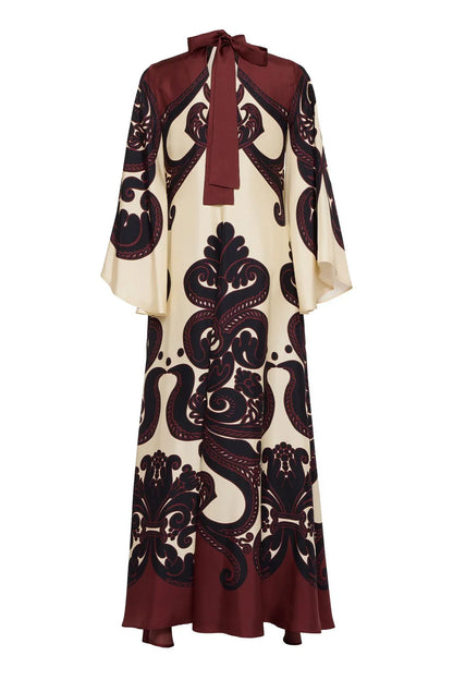 Grenadilla Print Satin Dress