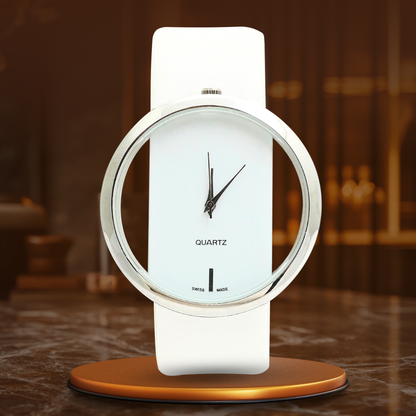 Elegant Transparent Dial Quartz Watch