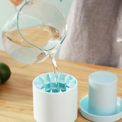 Round Silicone Ice Cube Tray with Lid