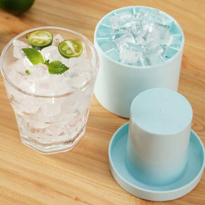 Round Silicone Ice Cube Tray with Lid