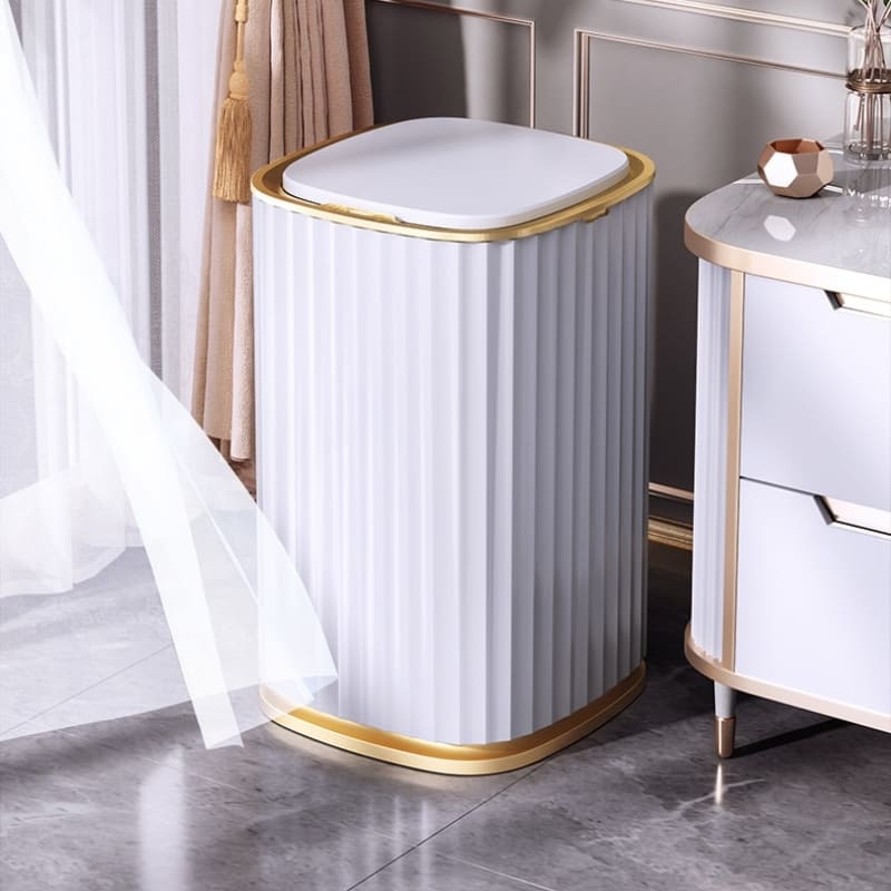 Automatic trash can with smart sensor for bathroom and kitchen