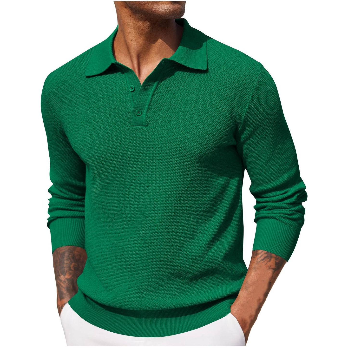 Rosely | Men's Long Sleeve Pique Polo Shirt