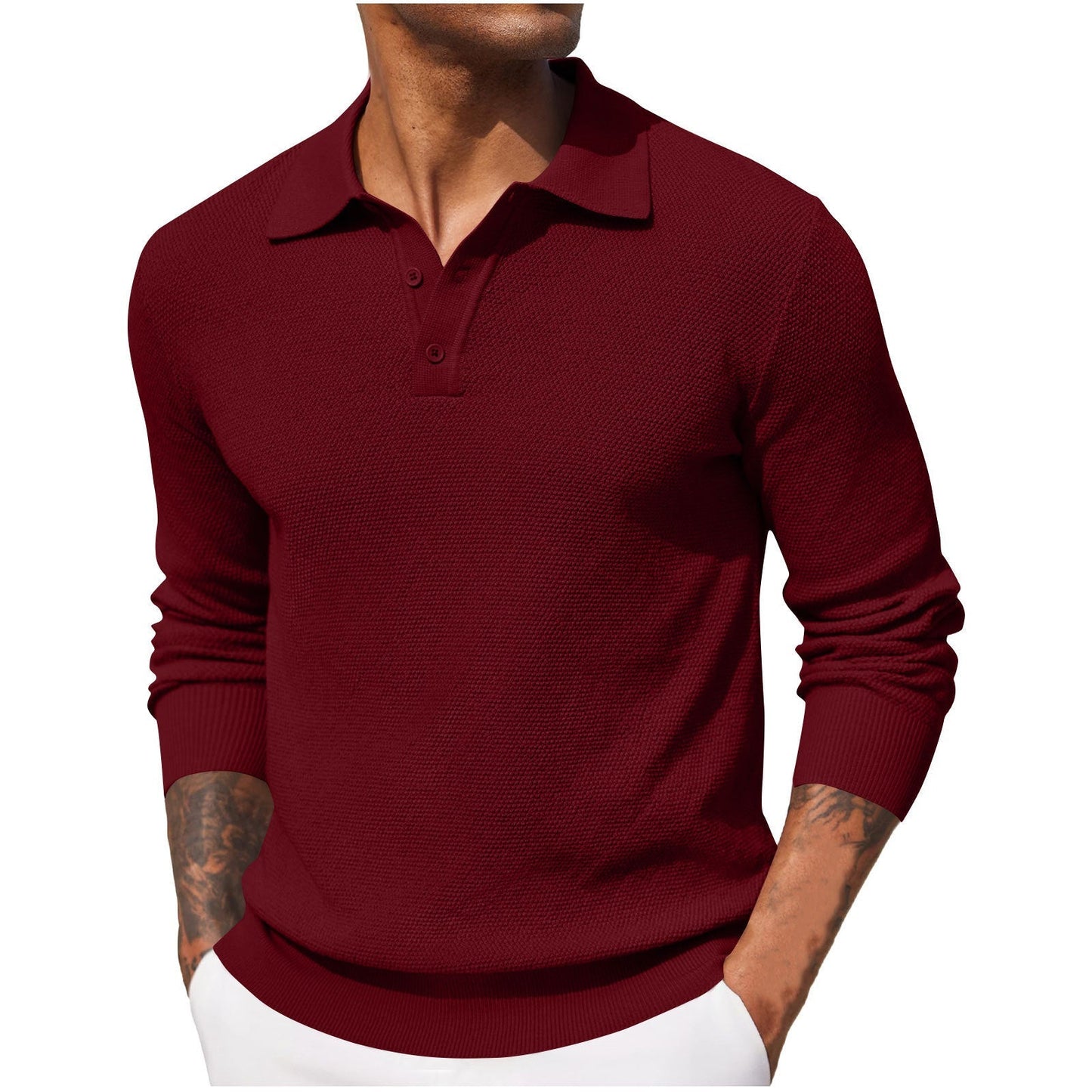 Rosely | Men's Long Sleeve Pique Polo Shirt