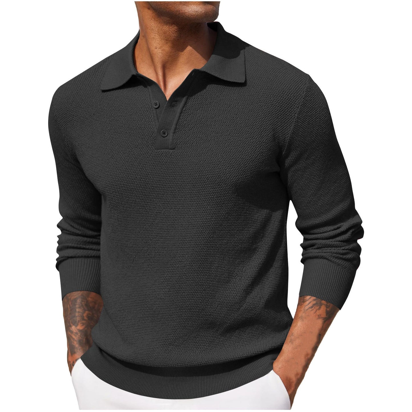 Rosely | Men's Long Sleeve Pique Polo Shirt