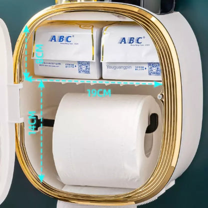 Wall-mounted toilet paper holder, hygienic paper support