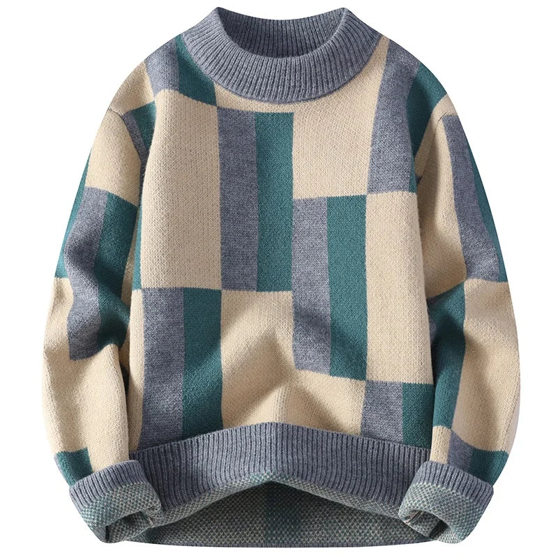 Levi™ | Mock Neck Check Pattern Jumper for Men