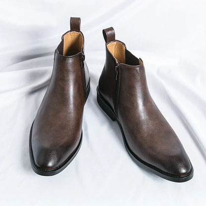 Cooper | Zipped Leather Chelsea Boots