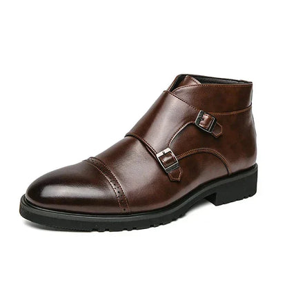 Darell | Leather Double-monk Strap Boots