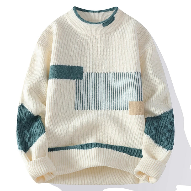 Nick™ | Mock Neck Patchwork Jumper for Men