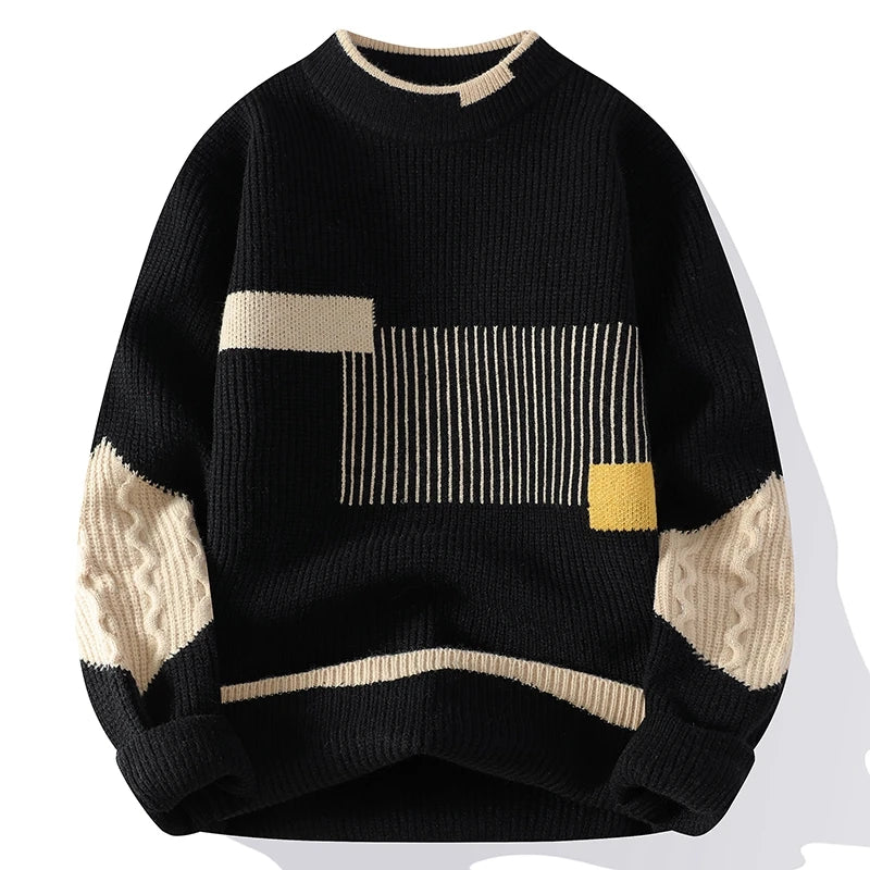 Nick™ | Mock Neck Patchwork Jumper for Men