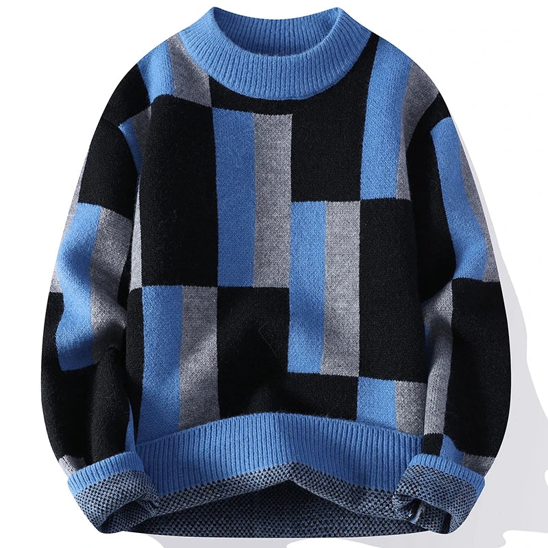 Levi™ | Mock Neck Check Pattern Jumper for Men