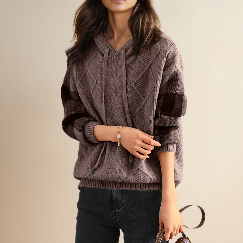 LEONIE JACQUARD HOODED SWEATER