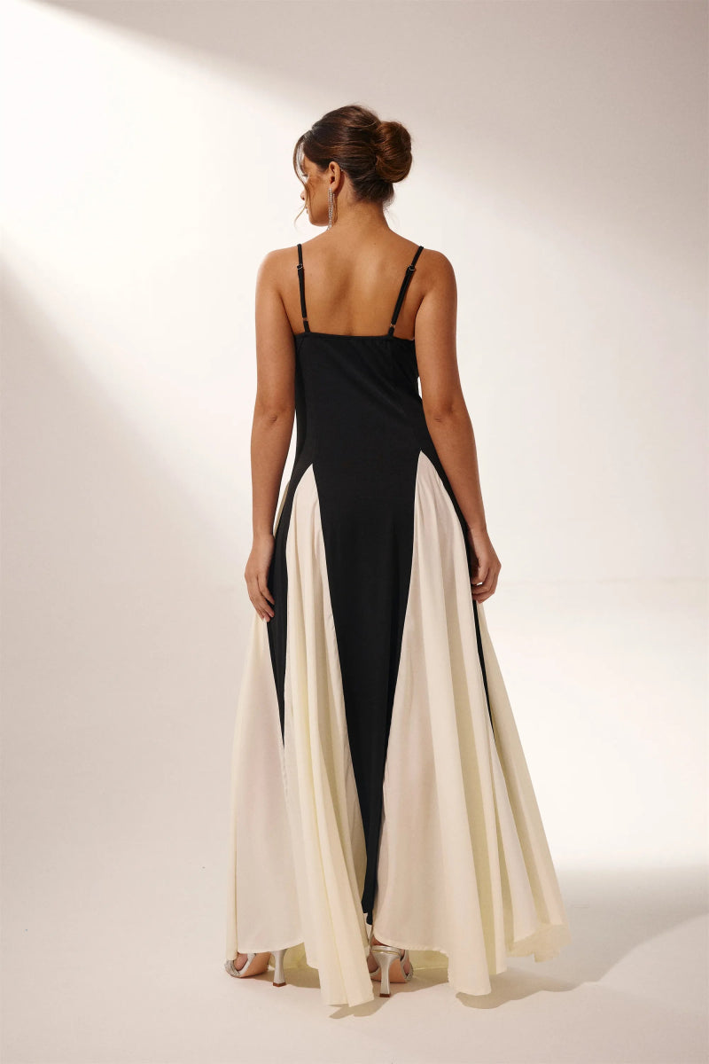 Griselda Color Block Maxi Slip Dress