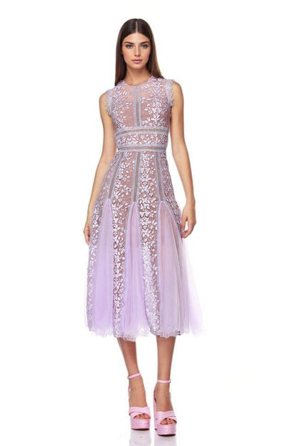 Heather Embroidered Lace Midi Dress