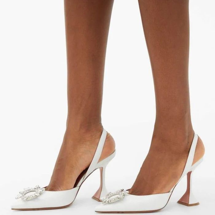 Orelie - Pointed Toe Crystal Pumps Heels