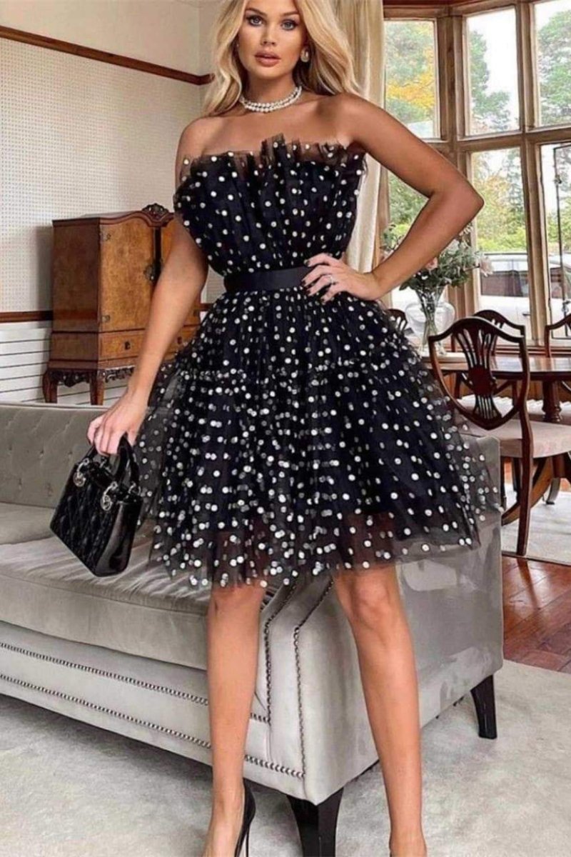 Ina Polka Dot Tulle Mini Dress