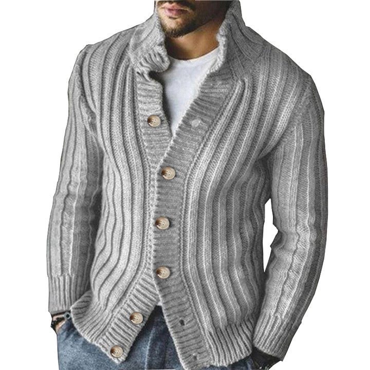 Men's Single Breasted Knit Sweater Jacket 76846515X