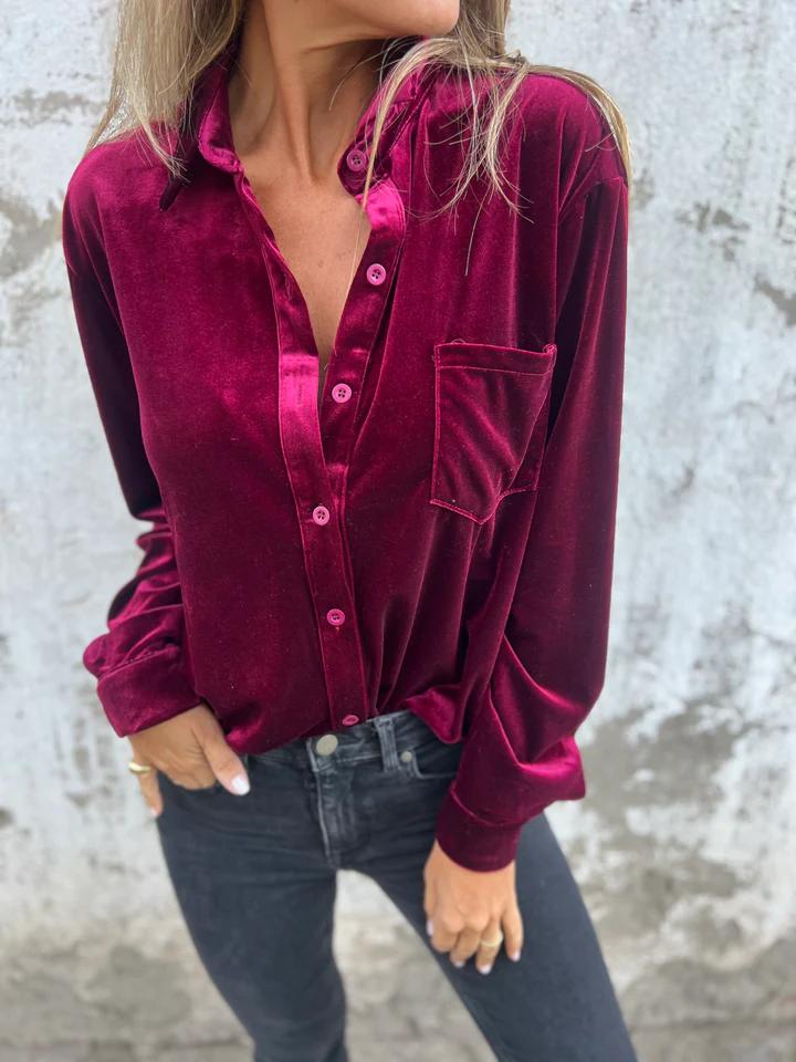 Marianne | Velvet blouse