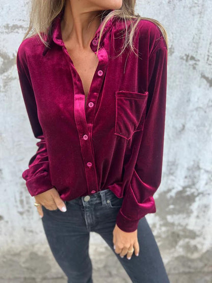 Kaya - Elegant Velvet Blouse