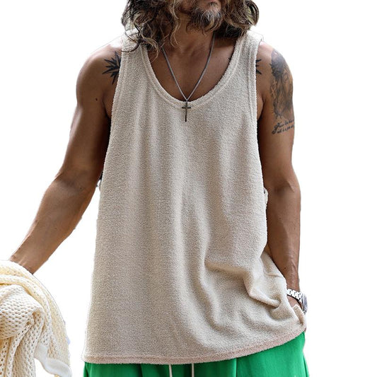 Men's Casual Round Neck Solid Color Tank Top 15988785X