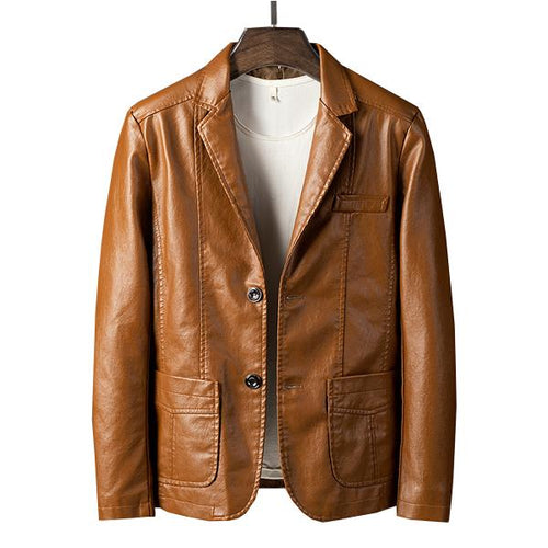 Men's Vintage Motorcycle Leather Blazer 07804226X