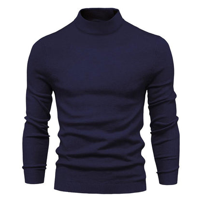 Men's Solid Color Turtleneck Pullover Knit Sweater 47281568X