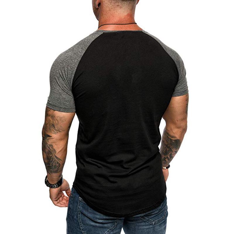 Men's Casual Color Contrasting Raglan Sleeve T-Shirt 94645084M