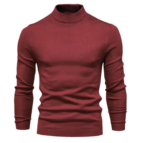 Men's Solid Color Turtleneck Pullover Knit Sweater 47281568X