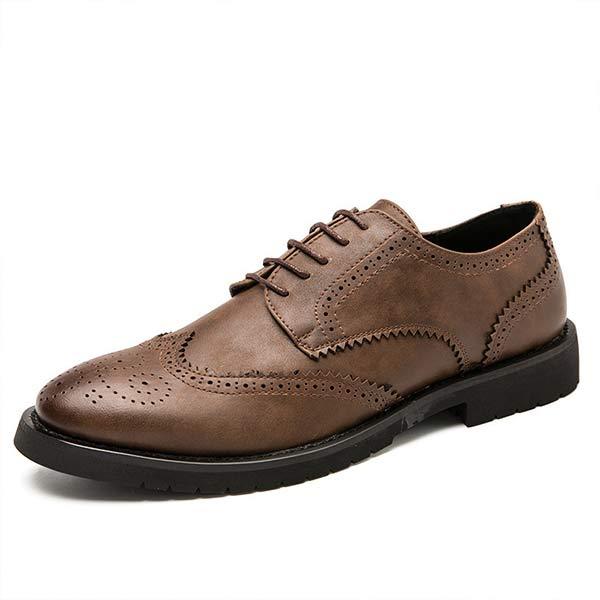 MEN'S BROGUE CARVED LEATHER SHOES 21806352