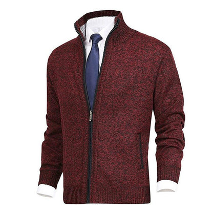 Men's Solid Color Stand Collar Cardigan Sweater 70313014X