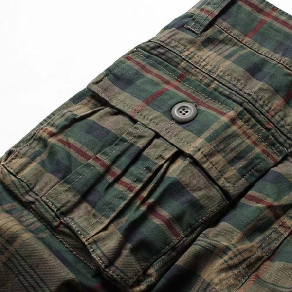 MEN'S VINTAGE POCKET PLAID SHORTS （WITHOUT BELT）  98497428X