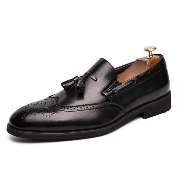 MEN'S SLIP-ON FRINGED LEATHER SHOES 68890437