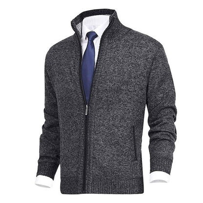 Men's Solid Color Stand Collar Cardigan Sweater 70313014X