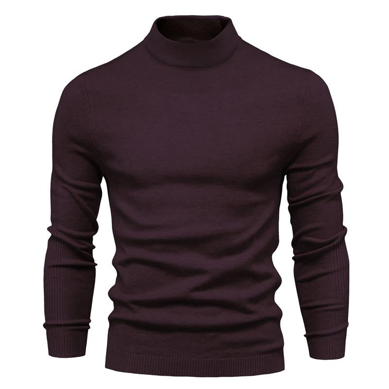 Men's Solid Color Turtleneck Pullover Knit Sweater 47281568X