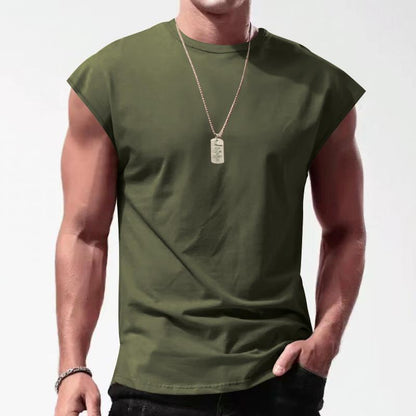 Men's Solid Loose Sleeveless  Sports T-shirt 64307072Z