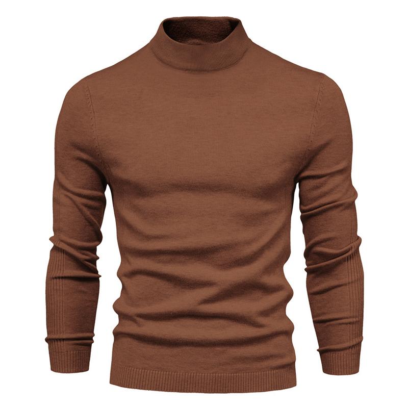 Men's Solid Color Turtleneck Pullover Knit Sweater 47281568X