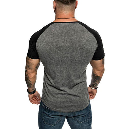 Men's Casual Color Contrasting Raglan Sleeve T-Shirt 94645084M