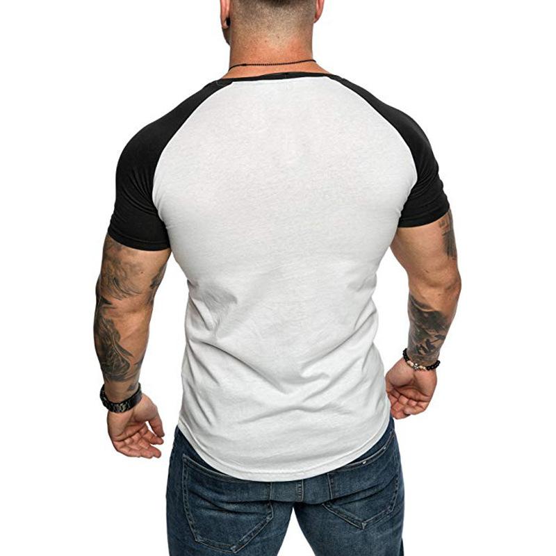 Men's Casual Color Contrasting Raglan Sleeve T-Shirt 94645084M