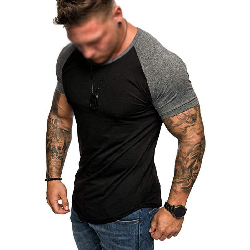 Men's Casual Color Contrasting Raglan Sleeve T-Shirt 94645084M