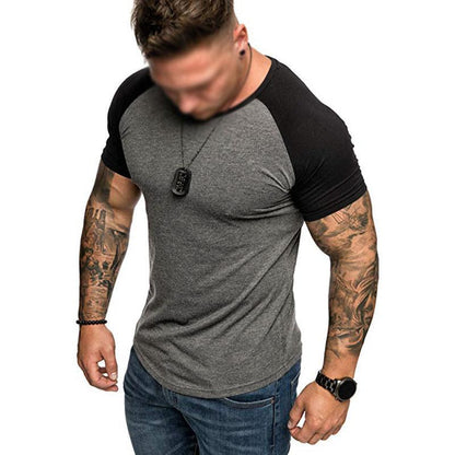 Men's Casual Color Contrasting Raglan Sleeve T-Shirt 94645084M